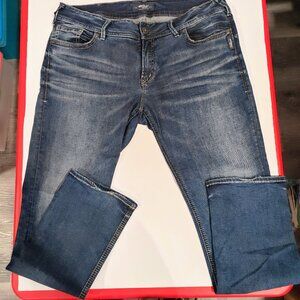 Silver Jeans Elyse middle rise straight legs darker blue women's  size 34x32